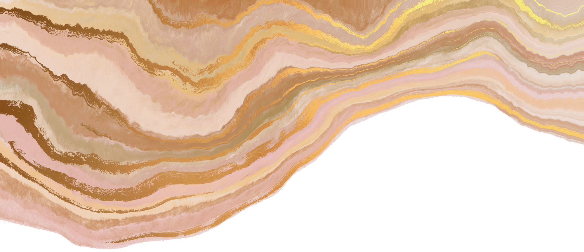 Marbleized Geode Gold and Brown Copper Swirl Border
