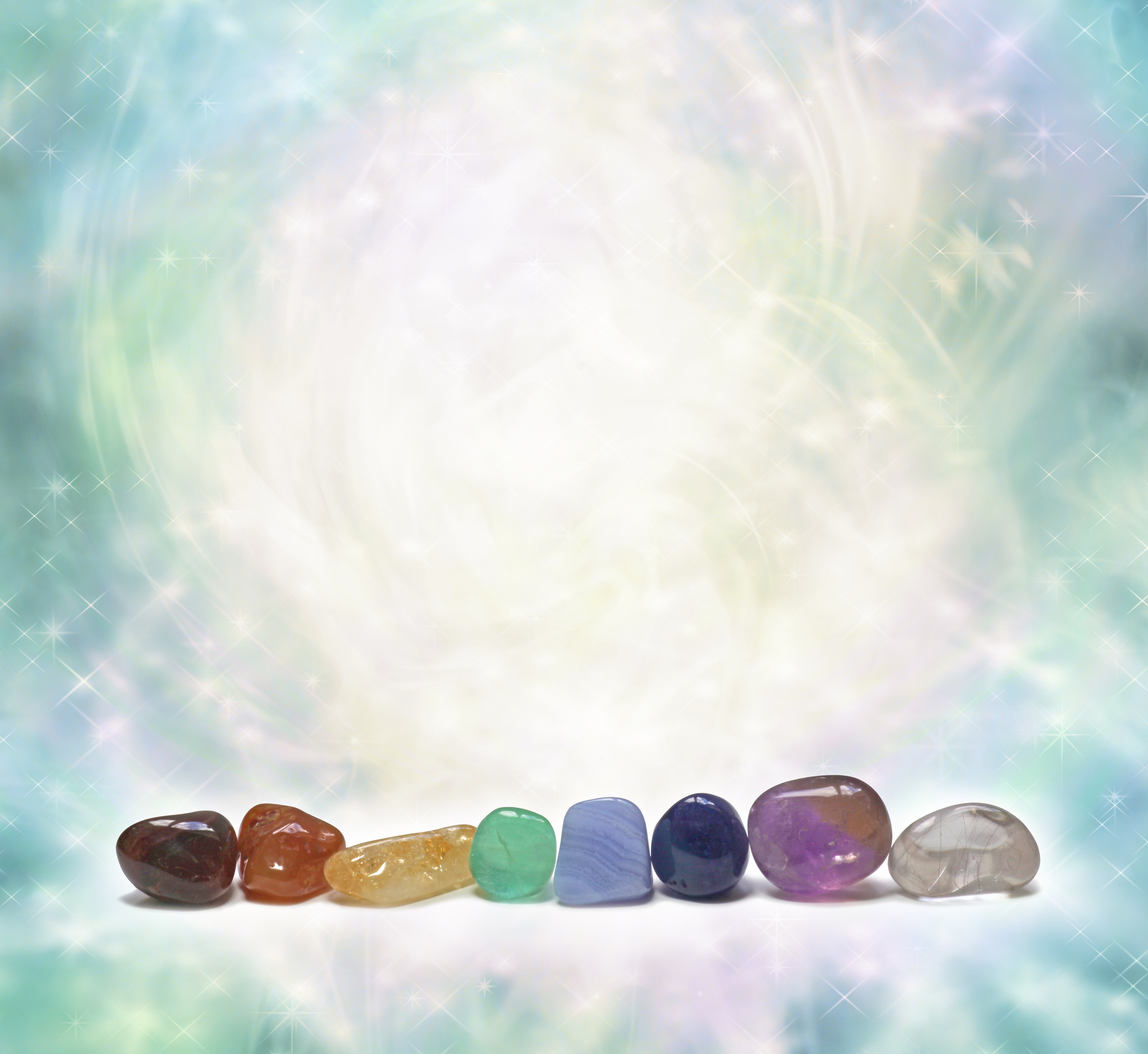 Chakra Crystals emitting beautiful energy