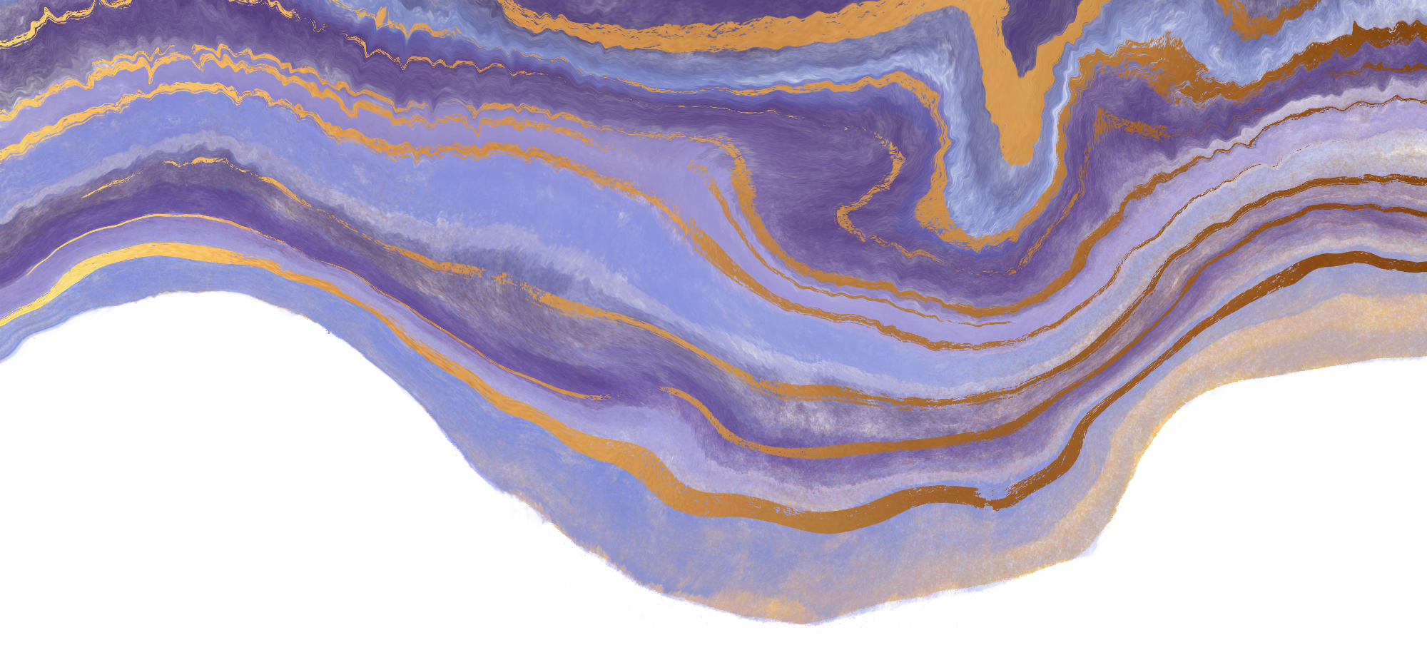 Marbleized Geode Purple and Gold Swirl Border Accent